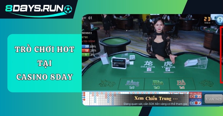 Tổng hợp một số trò chơi hot tại Casino 8DAY